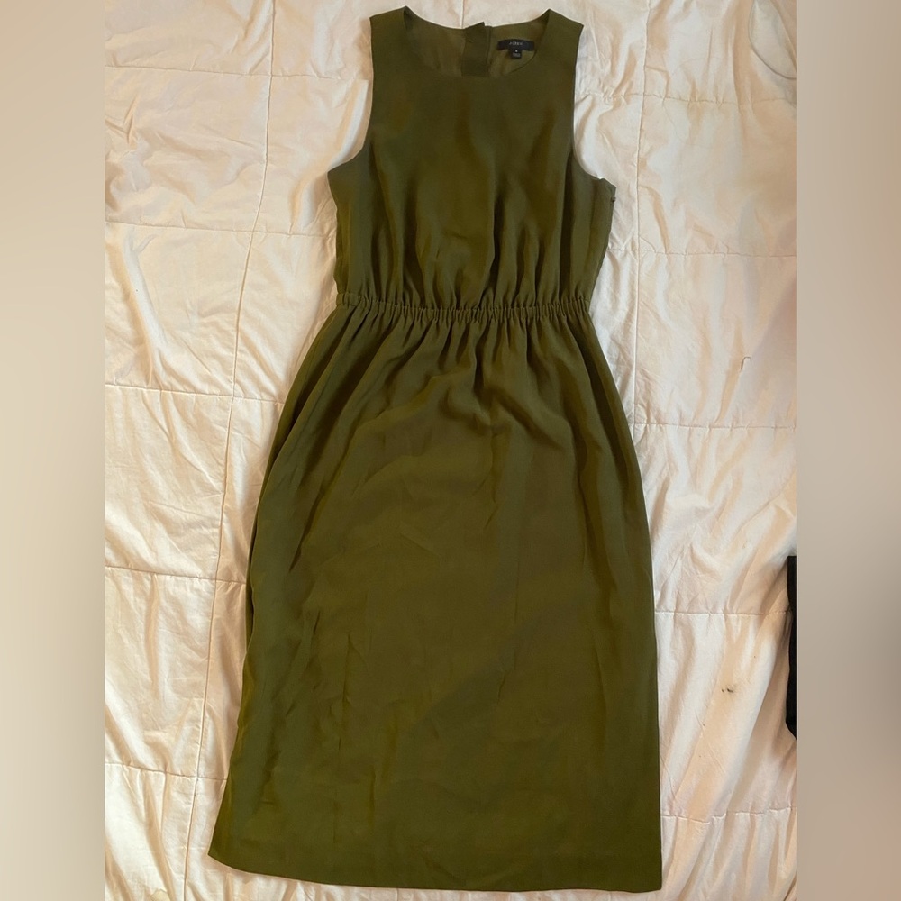 J. Crew Forest Green Midi Dress